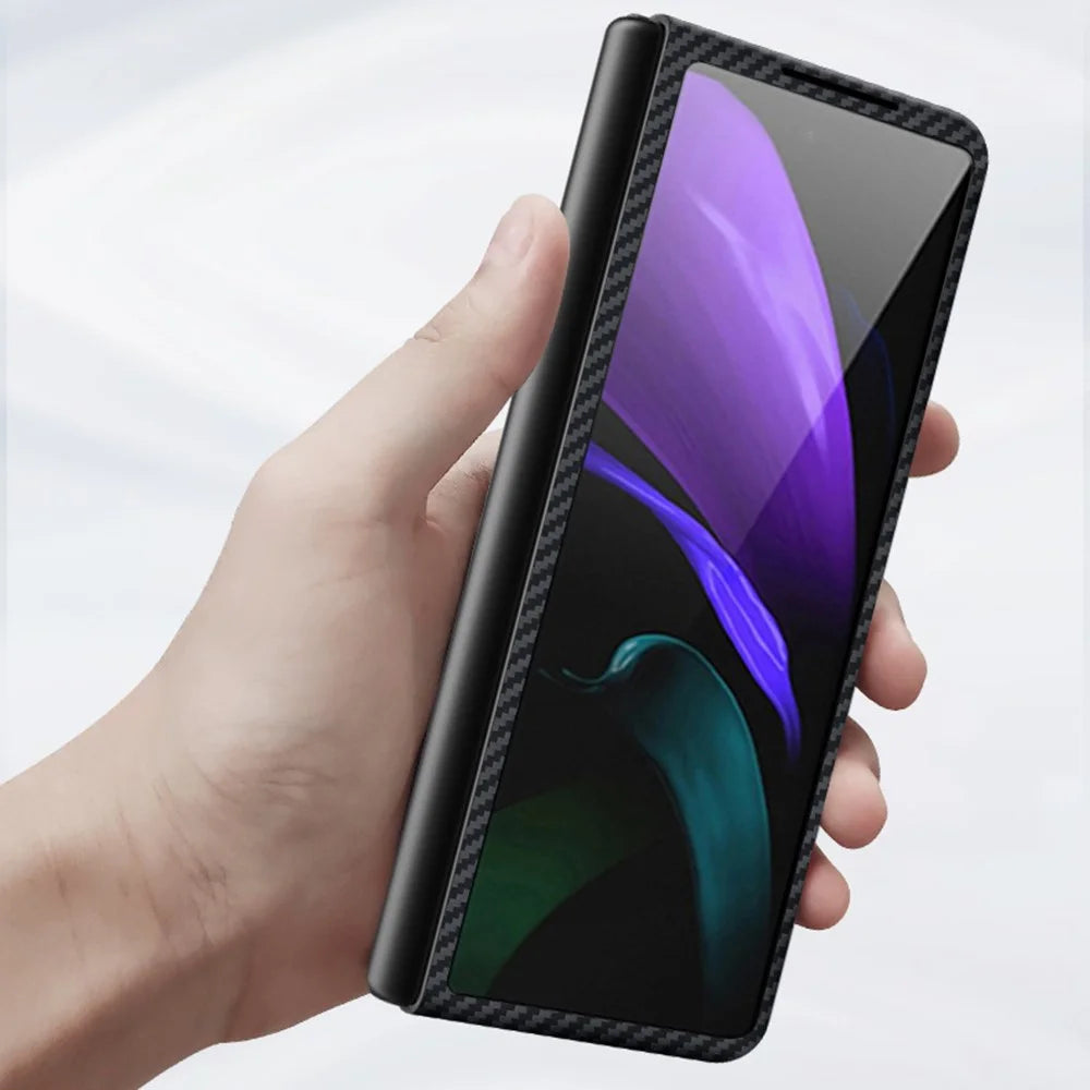 For Samsung Galaxy Z Fold4 5G Shockproof Carbon Fiber Texture Aramid Fiber Back Case Ultra Slim Phone Cover - 2
