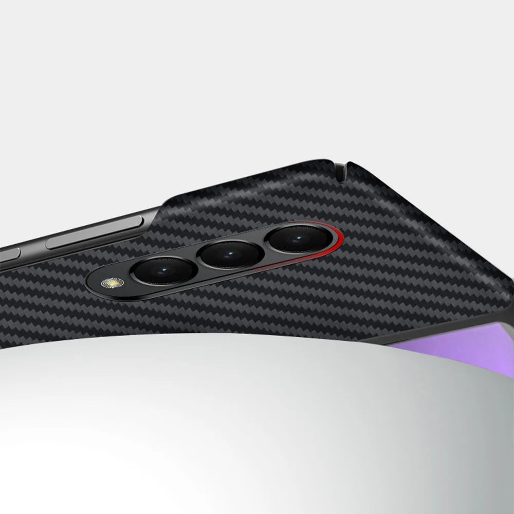 For Samsung Galaxy Z Fold4 5G Shockproof Carbon Fiber Texture Aramid Fiber Back Case Ultra Slim Phone Cover - 5