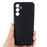 For Samsung Galaxy A34 5G Scratch-resistant Liquid Silicone Case Cell Phone Cover Protector with Strap - Black - 5
