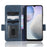 For vivo Y02 4G Protector Case PU Leather Imprinted Triangle Pattern Stand Phone Cover Wallet - Blue - 2