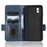 For vivo Y02 4G Protector Case PU Leather Imprinted Triangle Pattern Stand Phone Cover Wallet - Blue - 5