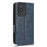 For vivo Y02 4G Protector Case PU Leather Imprinted Triangle Pattern Stand Phone Cover Wallet - Blue - 6