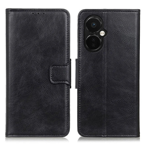 For OnePlus Nord CE 3 Lite 5G / Nord N30 5G PU Leather Phone Case Stand Crazy Horse Texture Wallet Phone Cover - Black - 1