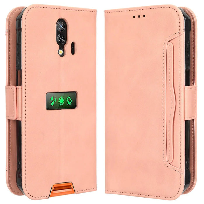 For Blackview BV7200 4G Multiple Card Slots Phone Leather Cover Stand Wallet Protective Phone Case - Pink - 1