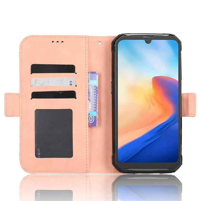 For Blackview BV7200 4G Multiple Card Slots Phone Leather Cover Stand Wallet Protective Phone Case - Pink - 2