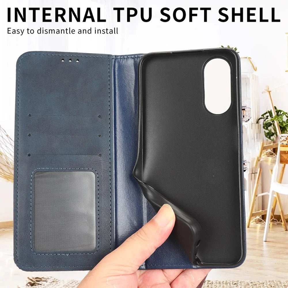 For Blackview BV5200 4G PU Leather Stand Mobile Phone Case Retro Texture Phone Case Wallet Phone Cover - Black - 5