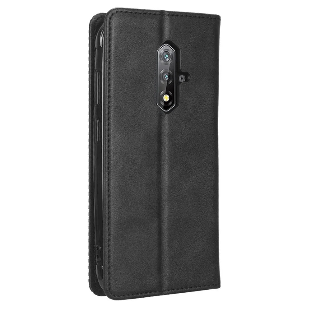 For Blackview BV5200 4G PU Leather Stand Mobile Phone Case Retro Texture Phone Case Wallet Phone Cover - Black - 7