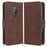 For Blackview BV5200 4G Leather Phone Cover Stand Wallet Protective Phone Case with Multiple Card Slots - Brown - 1