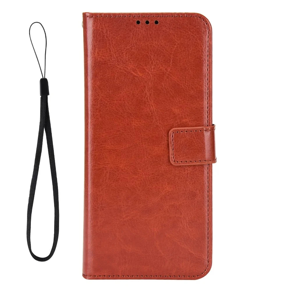 For Blackview BV5200 4G Wallet Phone Stand Case PU Leather Cover Crazy Horse Texture Phone Protector - Brown - 7