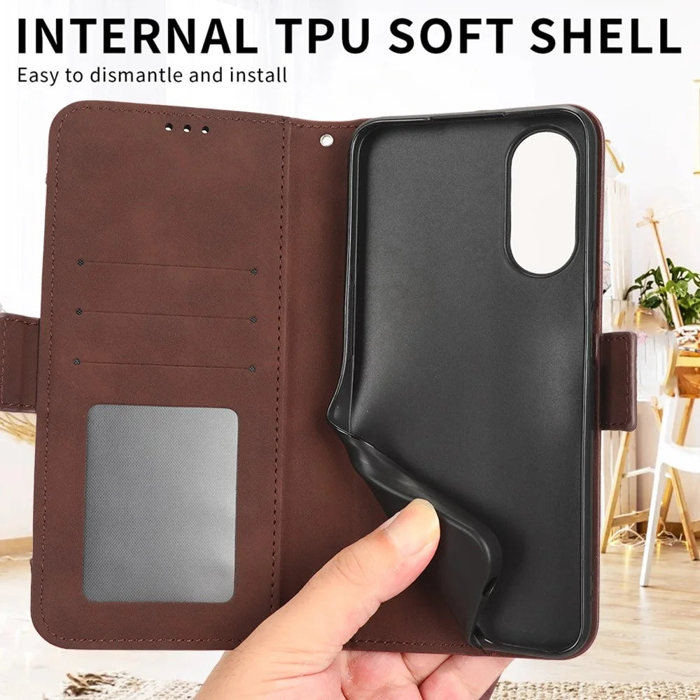 For Google Pixel 7a Wallet Protective Phone Case Multiple Card Slots PU Leather Phone Stand Cover - Brown - 6