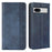 For Google Pixel 7a Supporting Stand Wallet Retro Texture Phone Case Drop-proof PU Leather Cellphone Cover - Blue - 1