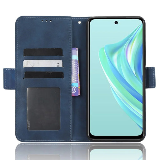 For Infinix Hot 20 Play 4G PU Leather Phone Cover Multiple Card Slots Stand Wallet Protective Phone Case - Blue - 2
