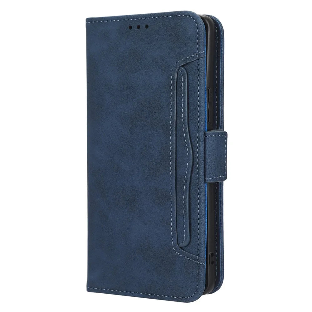 For vivo X90 Pro+ 5G PU Leather Flip Cover Multiple Card Slots Stand Wallet Phone Case - Blue - 6