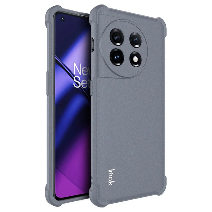 IMAK For OnePlus 11 5G Matte Soft TPU Phone Back Cover Four Corners Airbag Drop-proof Smartphone Case - Grey - 1