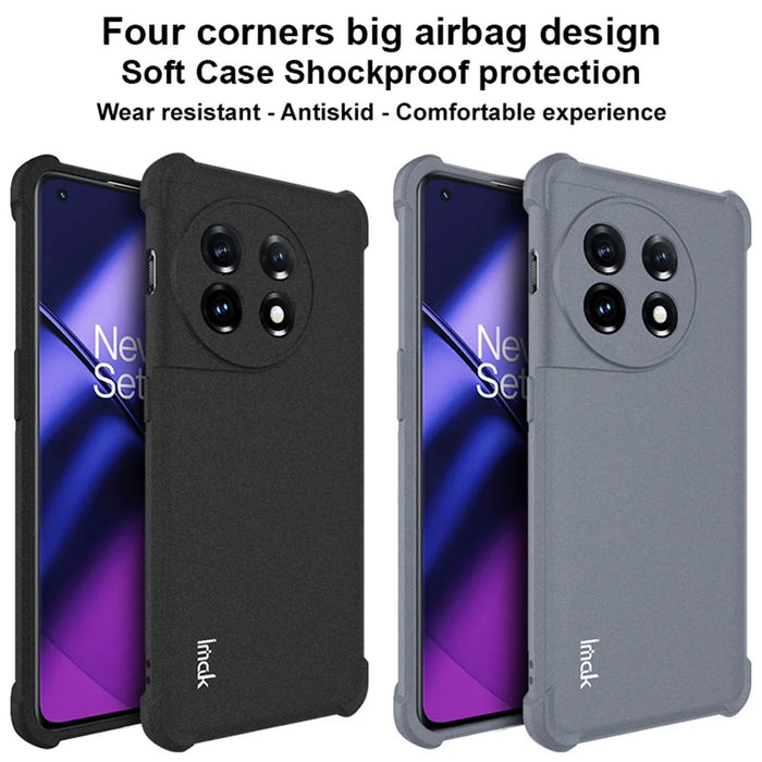 IMAK For OnePlus 11 5G Matte Soft TPU Phone Back Cover Four Corners Airbag Drop-proof Smartphone Case - Grey - 5