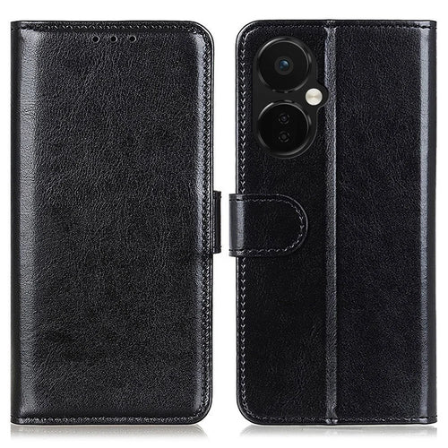 For OnePlus Nord CE 3 Lite 5G / Nord N30 5G PU Leather Phone Case Crazy Horse Texture Stand Wallet Phone Cover - Black - 1