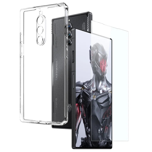NORTHJO For ZTE nubia Red Magic 8 Pro 5G / 8 Pro+ 5G TPU Phone Case Cover + Tempered Glass Screen Protector - Transparent - 1