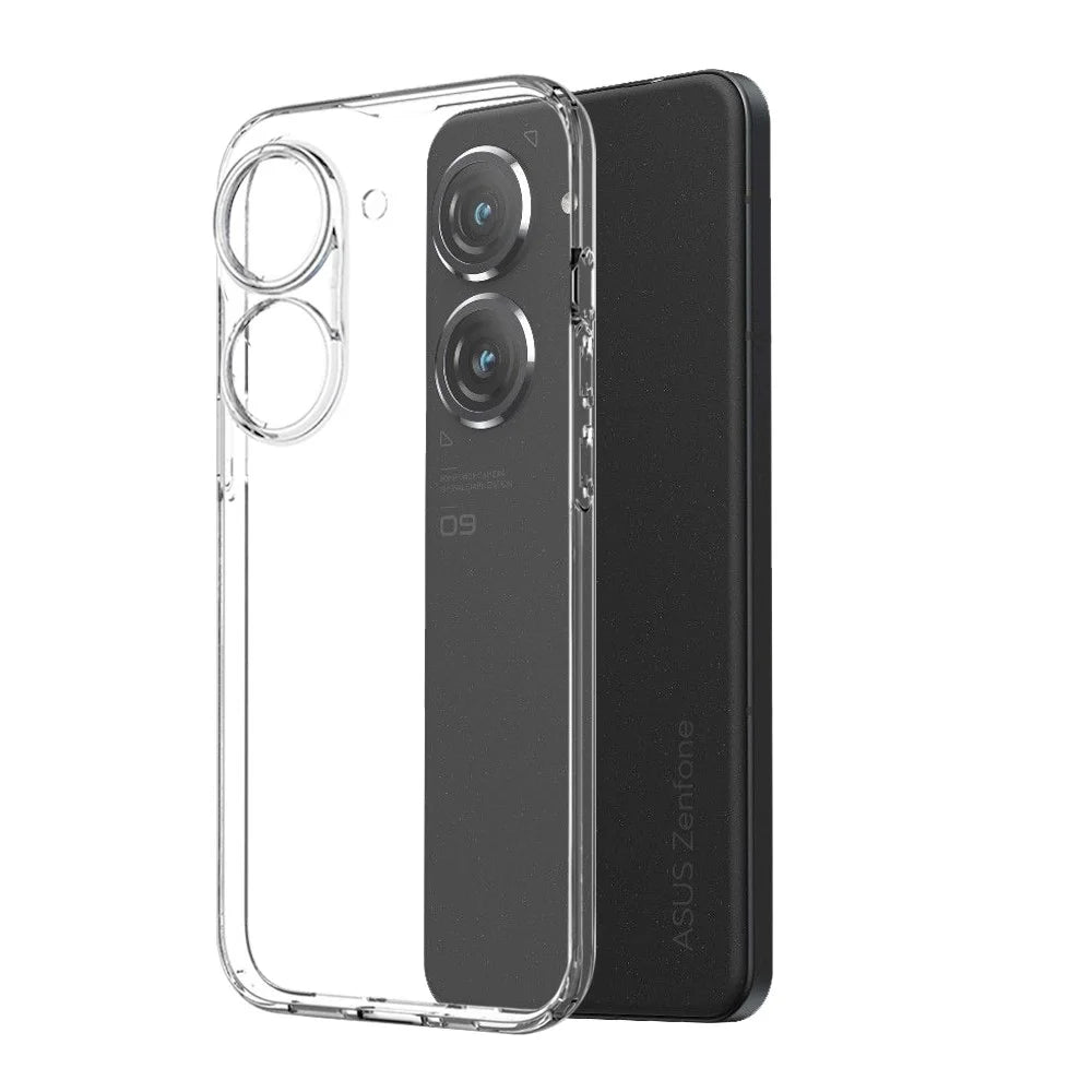 NORTHJO For Asus Zenfone 9 5G Phone Case TPU Cover + HD Clear Tempered Glass Screen Protector - Transparent - 3