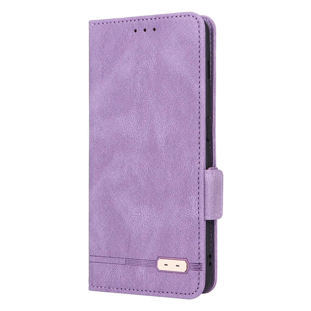 For OnePlus 11 5G Flip Cell Phone Cover Hardware Decor PU Leather Wallet Phone Case with Phone Stand Function - Purple - 5