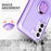 For Samsung Galaxy S23+ Hard PC+Silicone Phone Cover Rotatable Ring Holder Kickstand Cell Phone Case - Light Purple - 4
