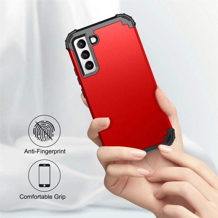 For Samsung Galaxy S23+ Drop Protection 3-In-1 Phone Shell PC+Silicone Phone Case Shockproof Mobile Phone Cover - Red - 5