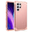 For Samsung Galaxy S23 Ultra Hard Plastic+Silicone Phone Case Shockproof Cell Phone Cover - Rose Gold - 1