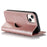For iPhone 13 mini 5.4 inch RFID Blocking Phone Case Card Holder Stand Phone Leather Cover Compatible with MagSafe - Rose Gold - 3