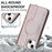 For iPhone 13 mini 5.4 inch RFID Blocking Phone Case Card Holder Stand Phone Leather Cover Compatible with MagSafe - Rose Gold - 5