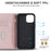 For iPhone 13 mini 5.4 inch RFID Blocking Phone Case Card Holder Stand Phone Leather Cover Compatible with MagSafe - Rose Gold - 6