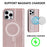 For iPhone 12 / 12 Pro 6.1 inch Magnetic Phone Case RFID Blocking PU Leather Card Holder Stand Cover Compatible with MagSafe - Rose Gold - 4