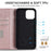 For iPhone 12 / 12 Pro 6.1 inch Magnetic Phone Case RFID Blocking PU Leather Card Holder Stand Cover Compatible with MagSafe - Rose Gold - 6
