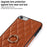 For iPhone SE (2020) / SE (2022) / 7 / 8 4.7 inch PU Leather + TPU Protective Cover Imprinted Rhombus Grid Pattern Rotation Ring Kickstand Phone Case - Brown - 4