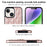 For iPhone 14 PU Leather + TPU Phone Case Imprinted Rhombus Grid Pattern Ring Holder Kickstand Phone Cover - Rose Gold - 3