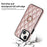 For iPhone 14 PU Leather + TPU Phone Case Imprinted Rhombus Grid Pattern Ring Holder Kickstand Phone Cover - Rose Gold - 5