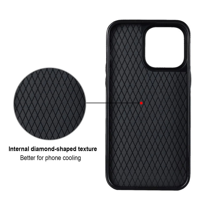 For iPhone 14 PU Leather + TPU Phone Case Imprinted Rhombus Grid Pattern Ring Holder Kickstand Phone Cover - Rose Gold - 6