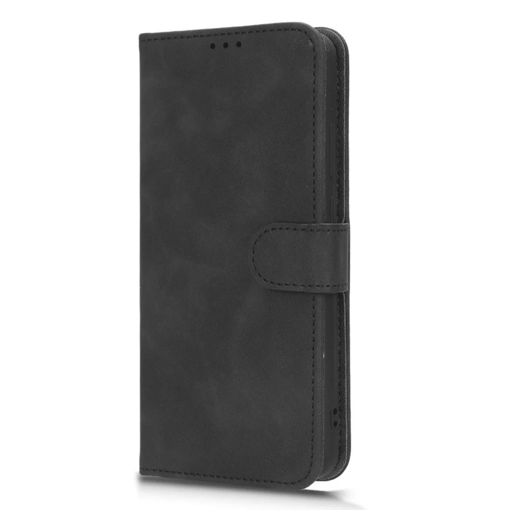 For Blackview A52 4G Drop-proof PU Leather Phone Case Stand Wallet Skin-touch Flip Cell Phone Cover - Black - 6
