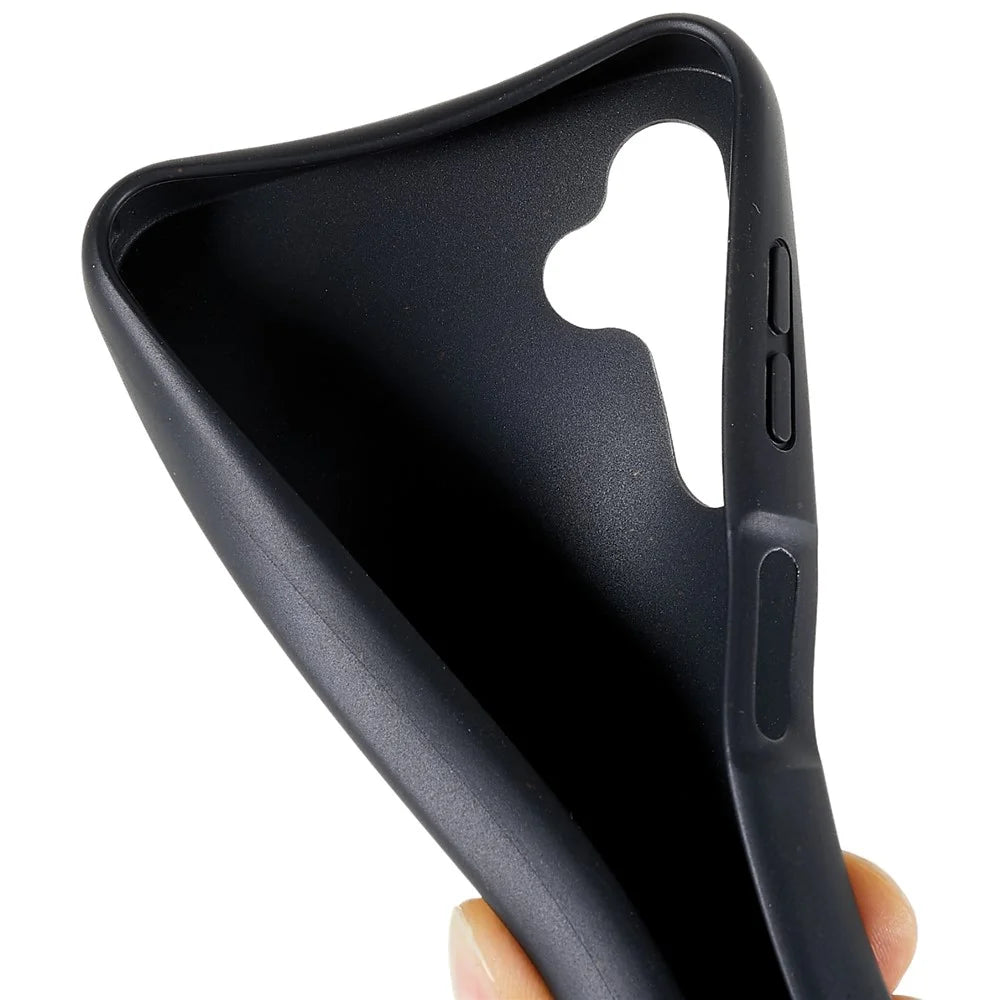 For Samsung Galaxy A34 5G Phone Case Biodegradable Wheat Straw Soft TPU Drop Protection Cover with Lanyard - Black - 5