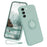 For Samsung Galaxy S23+ Protective Phone Case Ring Kickstand Liquid Silicone Phone Cover with Lanyard - Cyan - 1