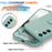 For Samsung Galaxy S23+ Protective Phone Case Ring Kickstand Liquid Silicone Phone Cover with Lanyard - Cyan - 5