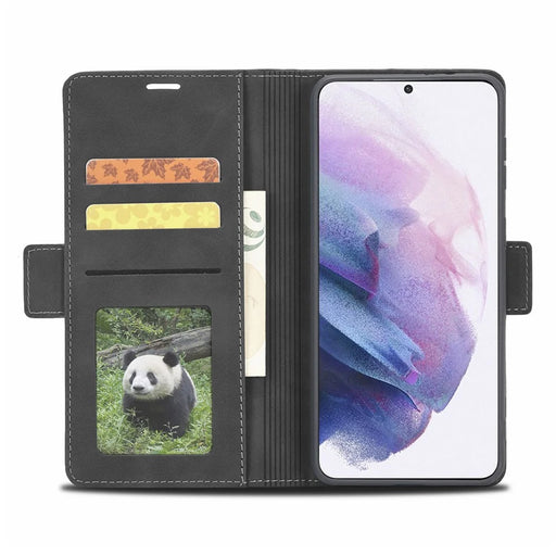 FORWENW F3-Series Anti-drop Phone Case For Samsung Galaxy S23 , PU Leather Anti-scratch Phone Cover Wallet Stand - Black - 2