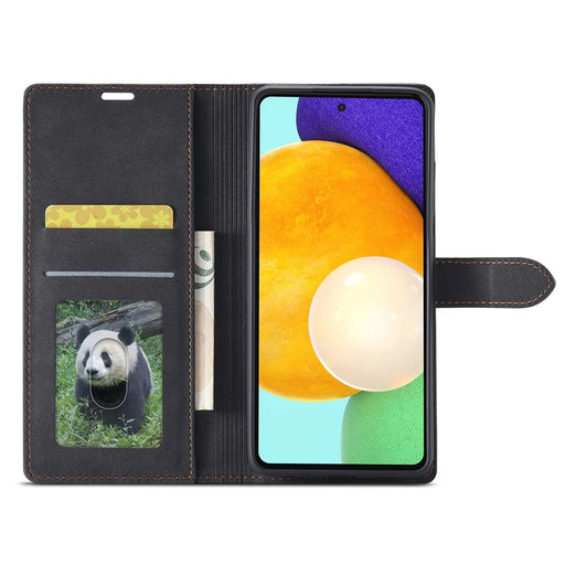 FORWENW Cell Phone Cover for Samsung Galaxy A33 5G , F1 Series Flip Leather Wallet Stand Anti-scratch Phone Case - Black - 2