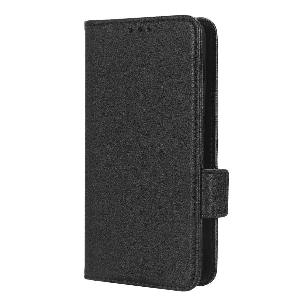 Anti-drop Phone Cover For OnePlus 11 5G Wallet Stand Litchi Texture PU Leather Protective Phone Case - Black - 6