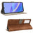 PU Leather Phone Case for TCL 40 SE RFID Blocking Wallet Phone Stand Cover - Brown - 3