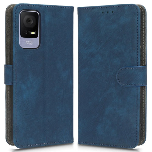 For TCL 405 T506D / 406 / 408 Phone Leather Case RFID Blocking Stand Wallet Cell Phone Cover - Blue - 1