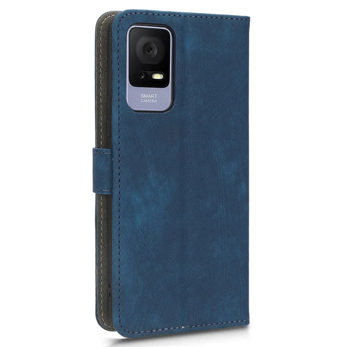For TCL 405 T506D / 406 / 408 Phone Leather Case RFID Blocking Stand Wallet Cell Phone Cover - Blue - 6