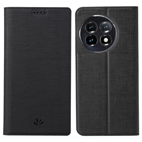 VILI DMX Series for OnePlus 11 5G PU Leather Phone Case Card Slots Mobile Phone Stand Cover - Black - 1