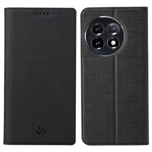 VILI DMX Series for OnePlus 11 5G PU Leather Phone Case Card Slots Mobile Phone Stand Cover - Black - 1