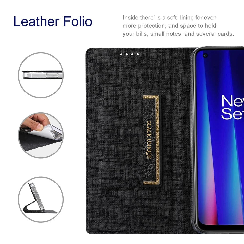 VILI DMX Series for OnePlus 11 5G PU Leather Phone Case Card Slots Mobile Phone Stand Cover - Black - 3