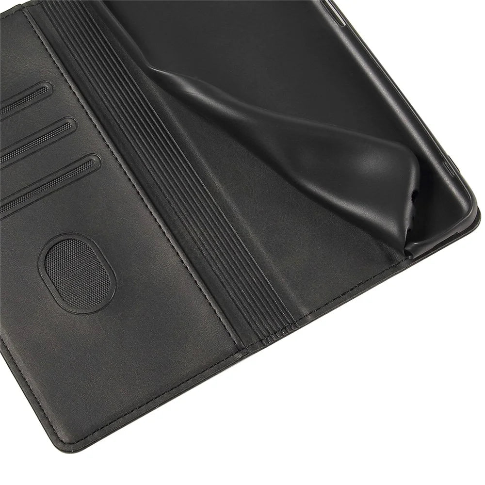 For Sony Xperia 10 III 5G / Xperia 10 III Lite PU Leather Business Phone Case Wallet Stand Magnetic Absorption Flip Cover - Black - 5