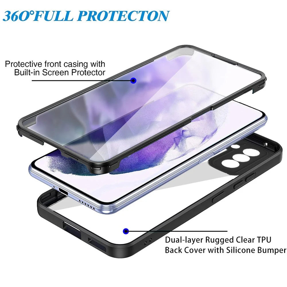 For Samsung Galaxy S23 Acrylic+TPU Clear Phone Case Camera Lens Protection Phone Cover with PET Screen Film - Black - 2
